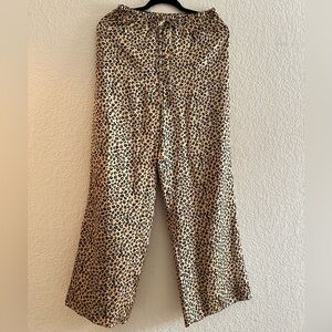 Mi Ami Light Brown Leopard Wide Leg Pants Size S